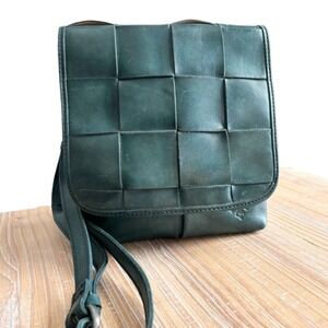 Patricia Nash Granada Woven Leather Crossbody Bag in Green